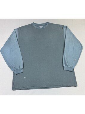 Rare Vintage Y2K Jerzees Blank Black Long Sleeve Shirt Sun Fade Thrashed XL